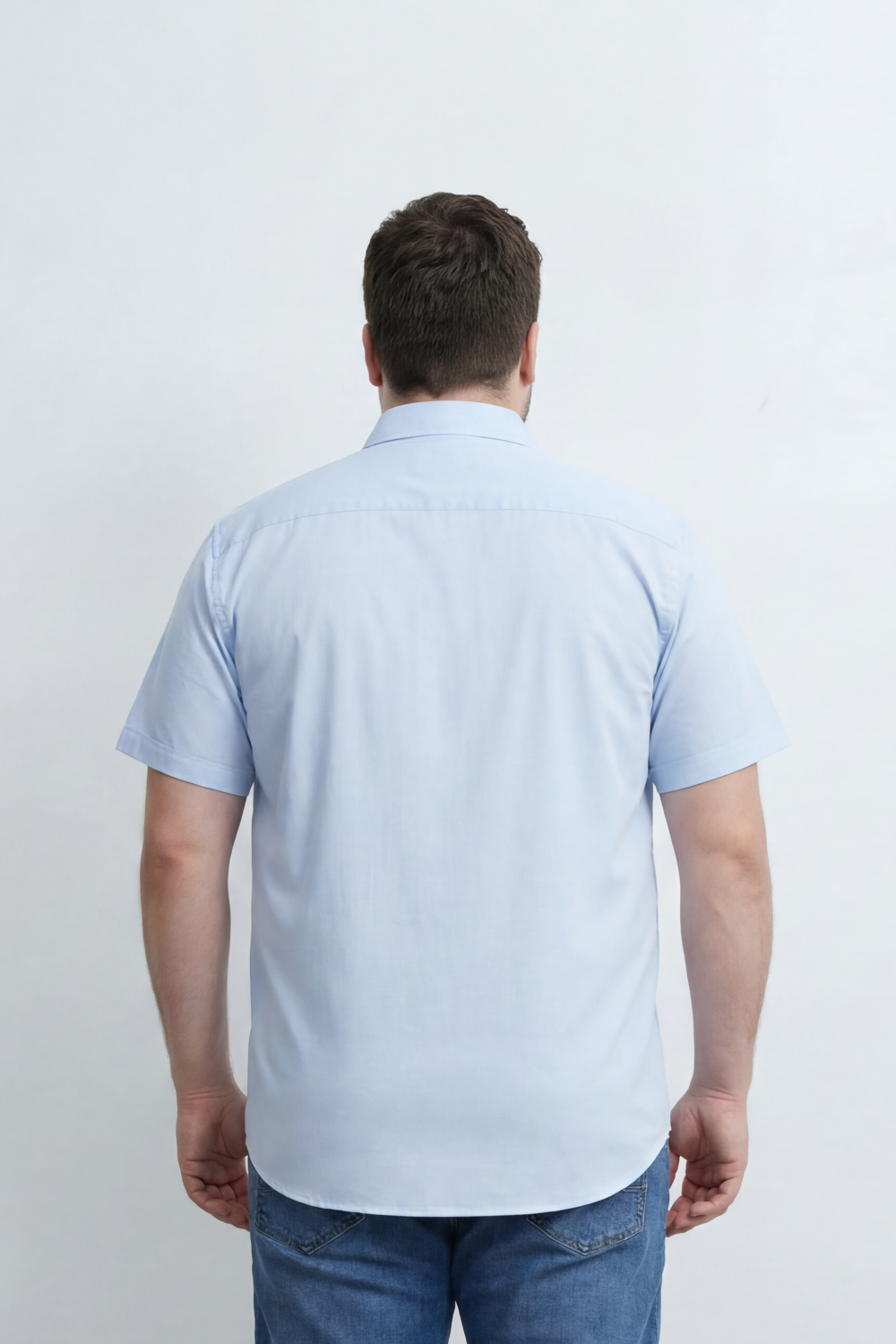 Men’s Tomato Store Big Size Quiet Form Button Shirt Plain Solid Surface With Fine Slub Grain Texture Full Button Front