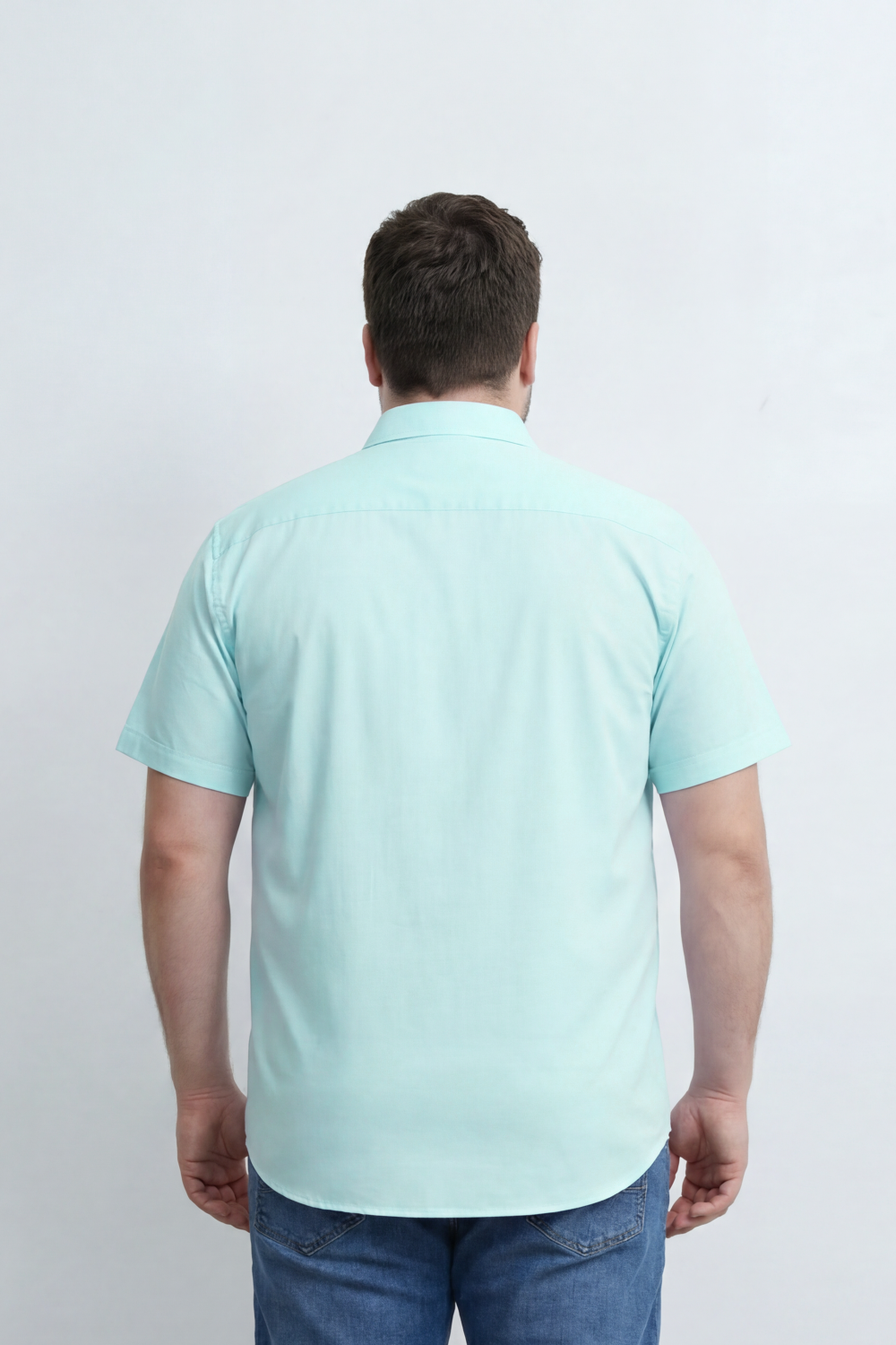 Men’s Tomato Store Big Size Quiet Form Button Shirt Plain Solid Surface With Fine Slub Grain Texture Full Button Front