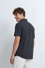 Men’s Tomato Store Button Down Shirt Classic Collar Design Short Sleeves Tailored Regular Fit