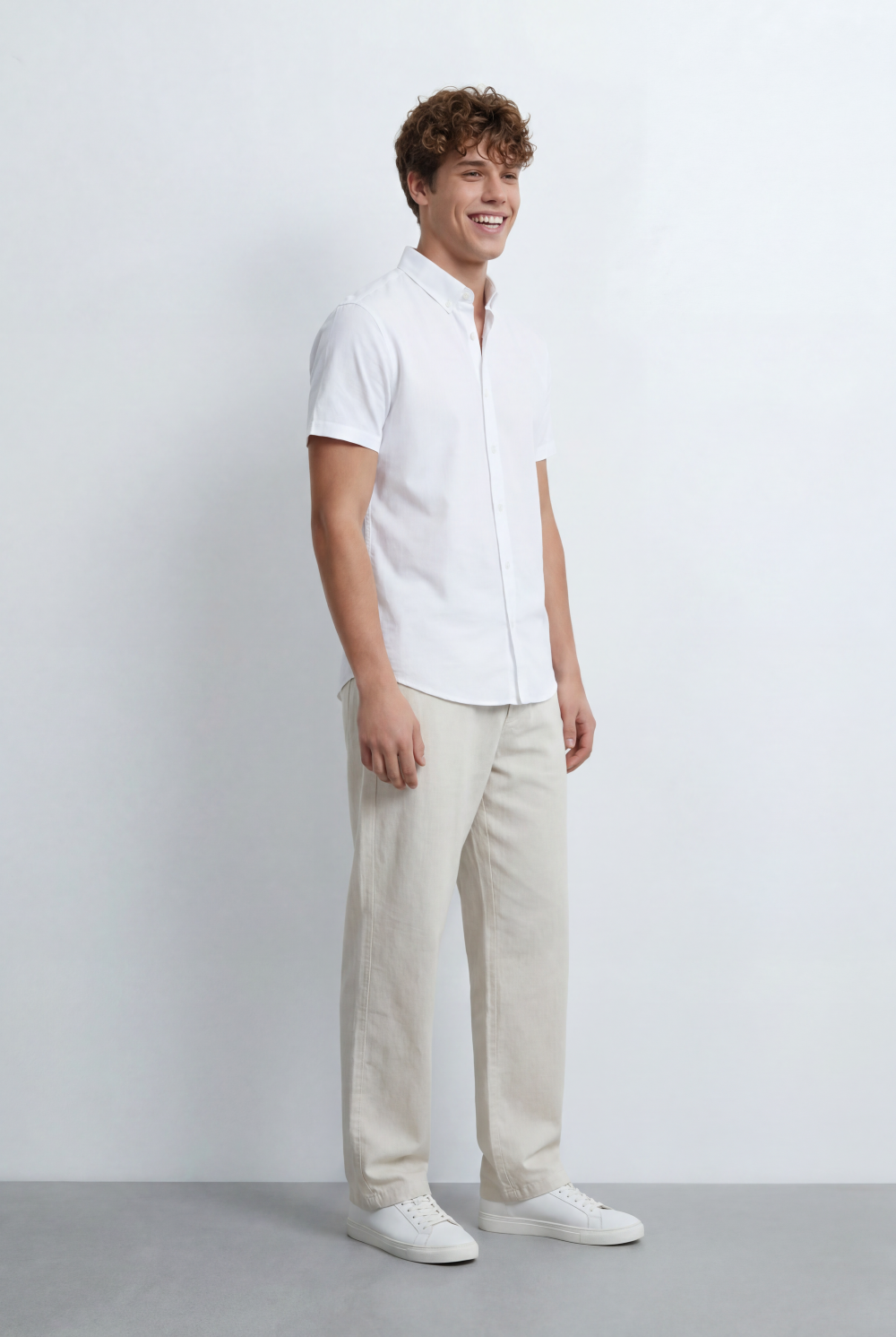 Men’s Tomato Store Button Down Shirt Classic Collar Design Short Sleeves Tailored Regular Fi