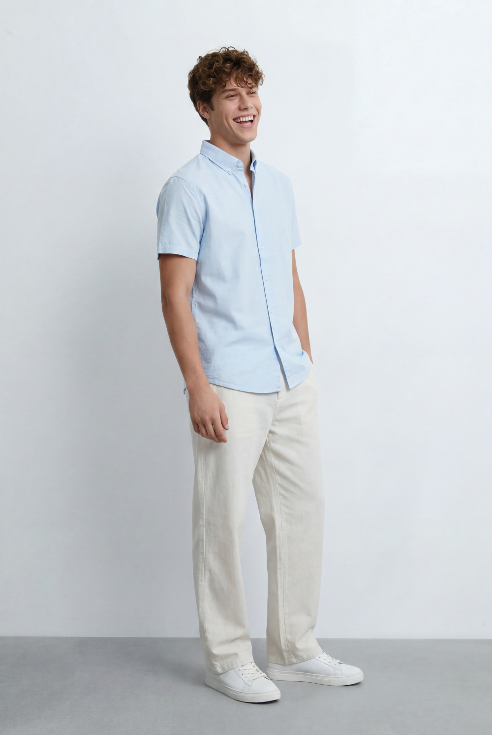 Men’s Tomato Store Button Down Shirt Classic Collar Design Short Sleeves Tailored Regular Fi