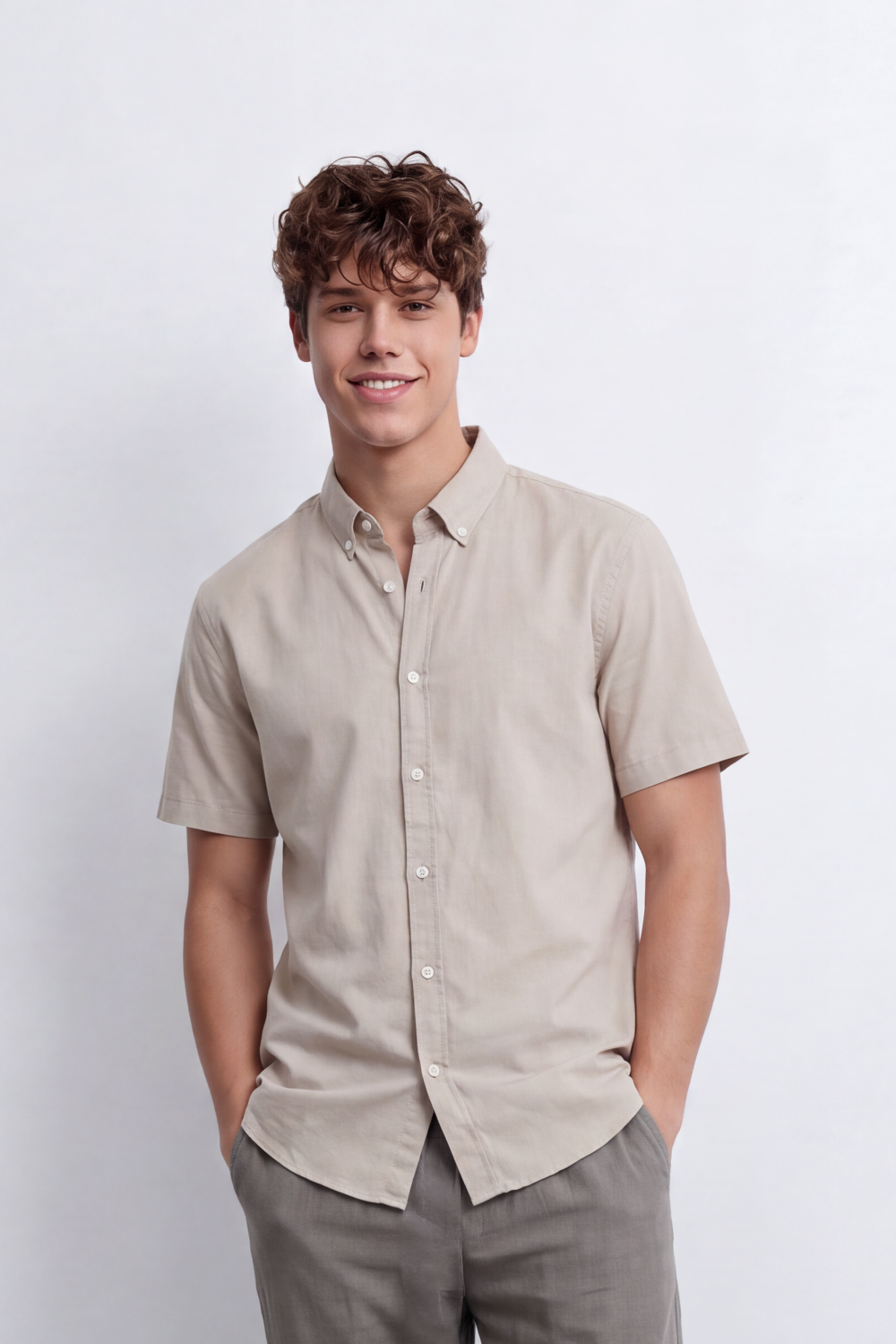 Men's Tomato Store Shirt Short Sleeve Clean Minimal Design Soft Textured Finish Regular Fit