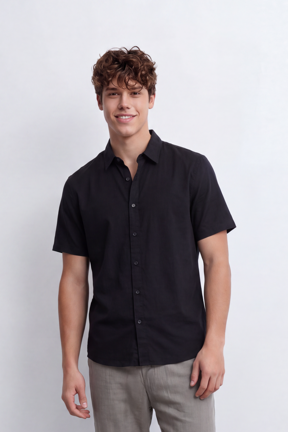 Men's Tomato Store Shirt Short Sleeve Clean Minimal Design Soft Textured Finish Regular Fit
