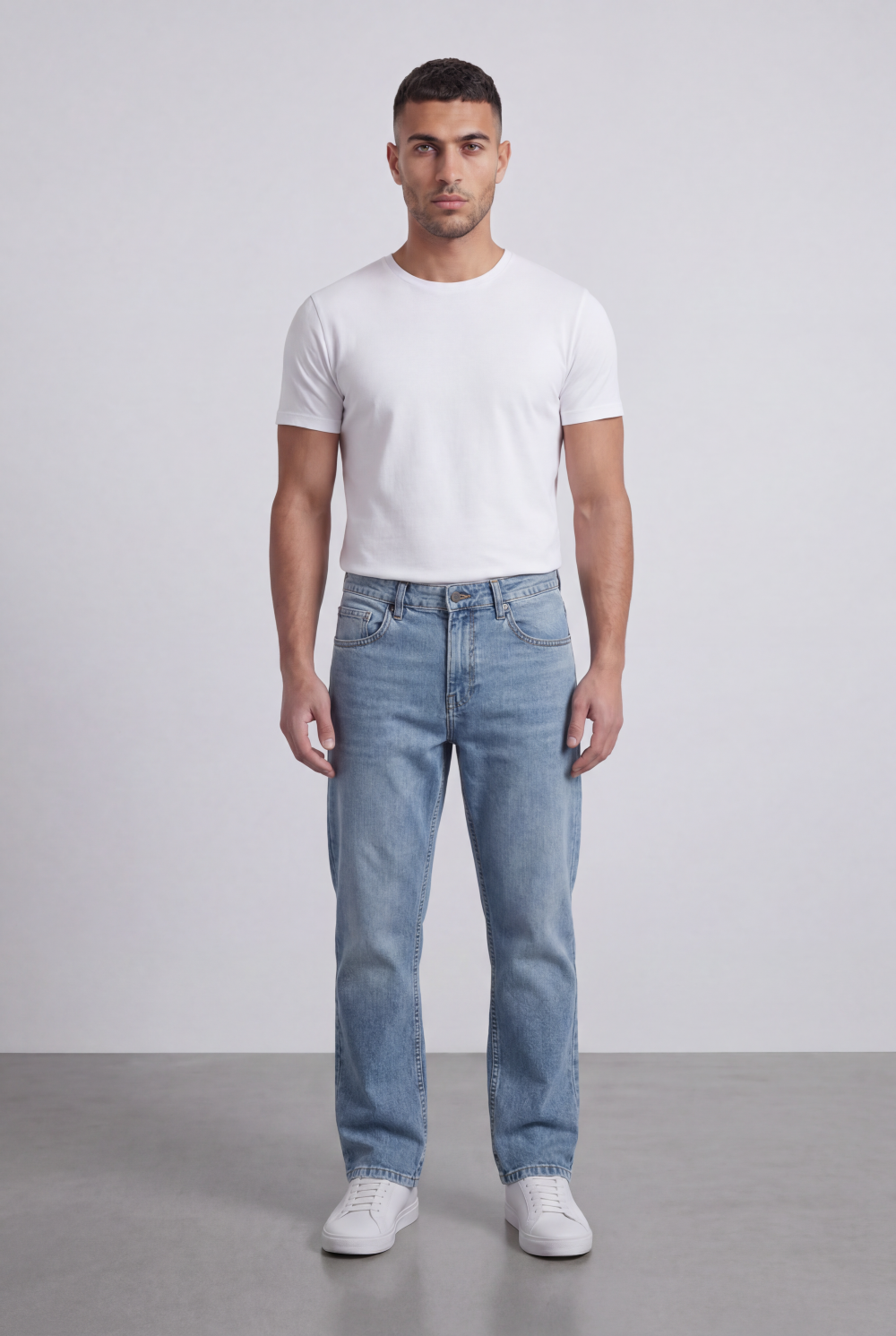 Men’s Tomato Store Light Vintage Wash Denim Essential Clean Five Pocket Design Pants