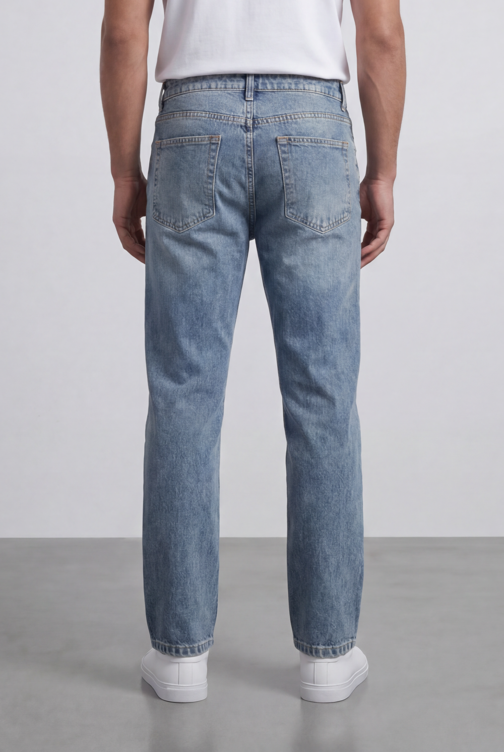 Men’s Tomato Store Light Vintage Wash Denim Essential Clean Five Pocket Design Pants