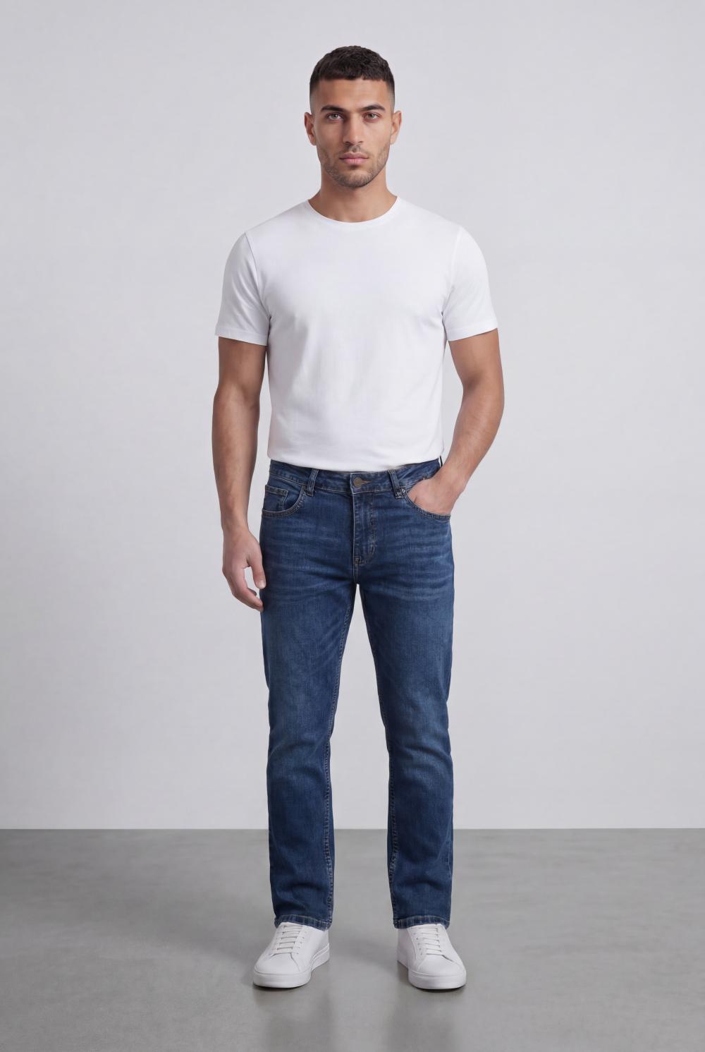 Men’s Tomato Store Light Vintage Wash Denim Essential Clean Five Pocket Design Pants