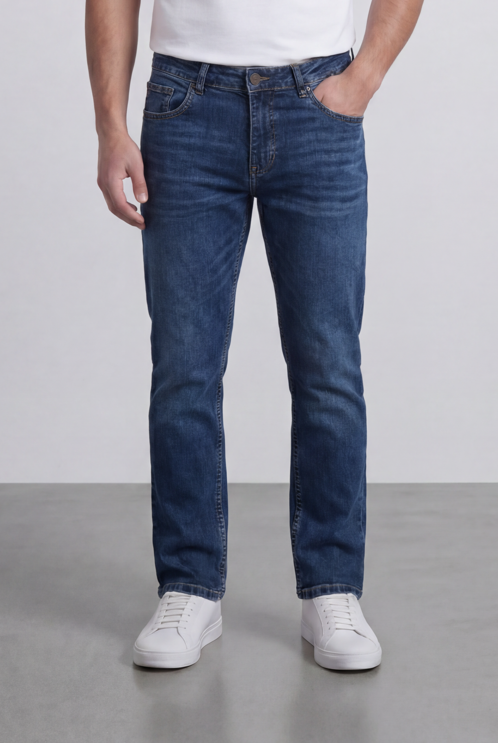 Men’s Tomato Store Light Vintage Wash Denim Essential Clean Five Pocket Design Pants