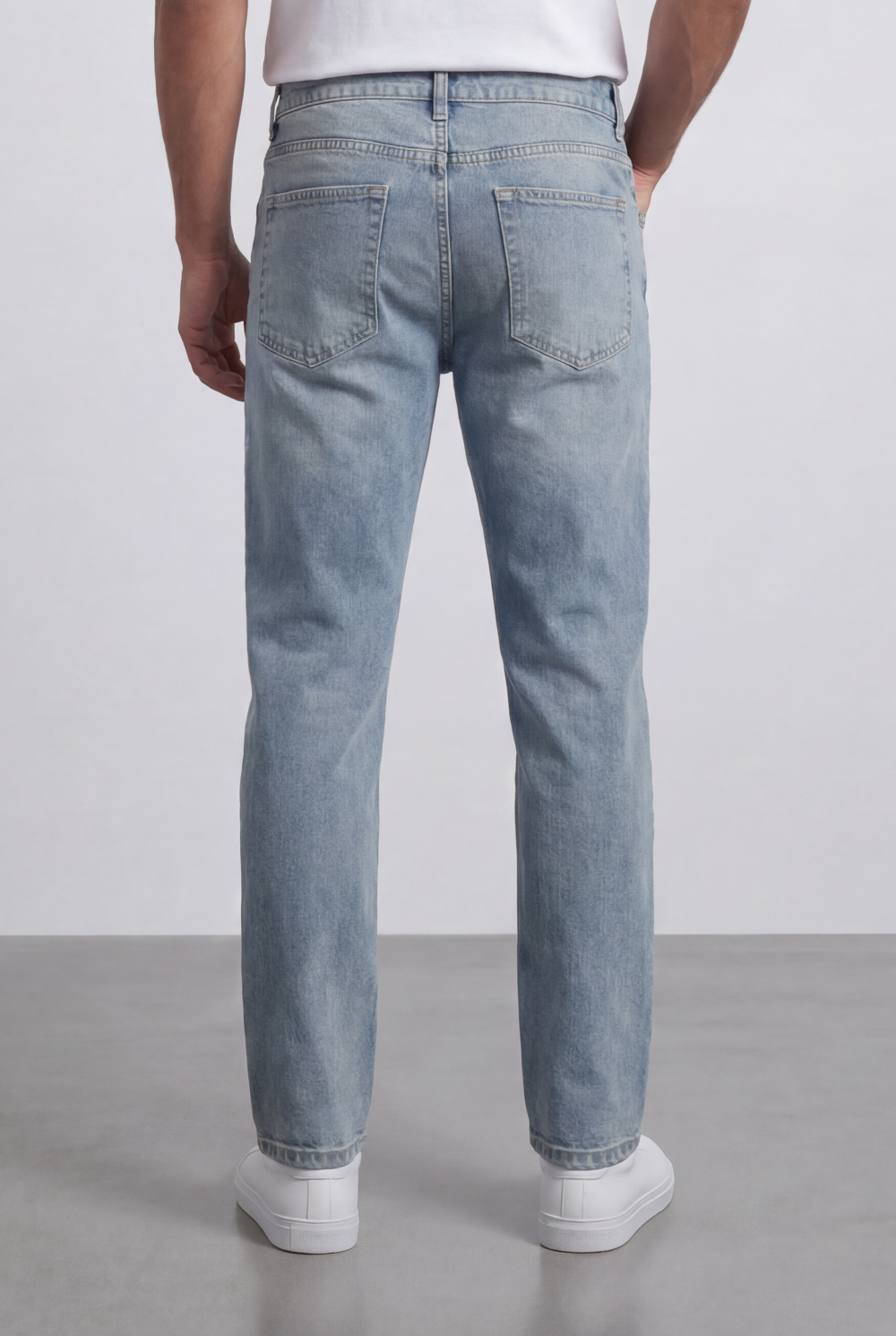 Men’s Tomato Store Light Vintage Wash Denim Essential Clean Five Pocket Design Pants
