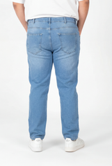 Men’s Tomato Store Big Size Comfort Jeans Mid Rise Waist Stretch Denim Construction Clean Pants