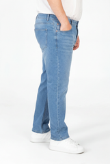 Men’s Tomato Store Big Size Comfort Jeans Mid Rise Waist Stretch Denim Construction Clean Pants