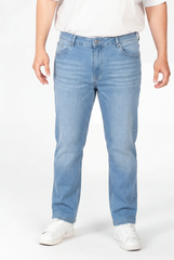 Men’s Tomato Store Big Size Comfort Jeans Mid Rise Waist Stretch Denim Construction Clean Pants