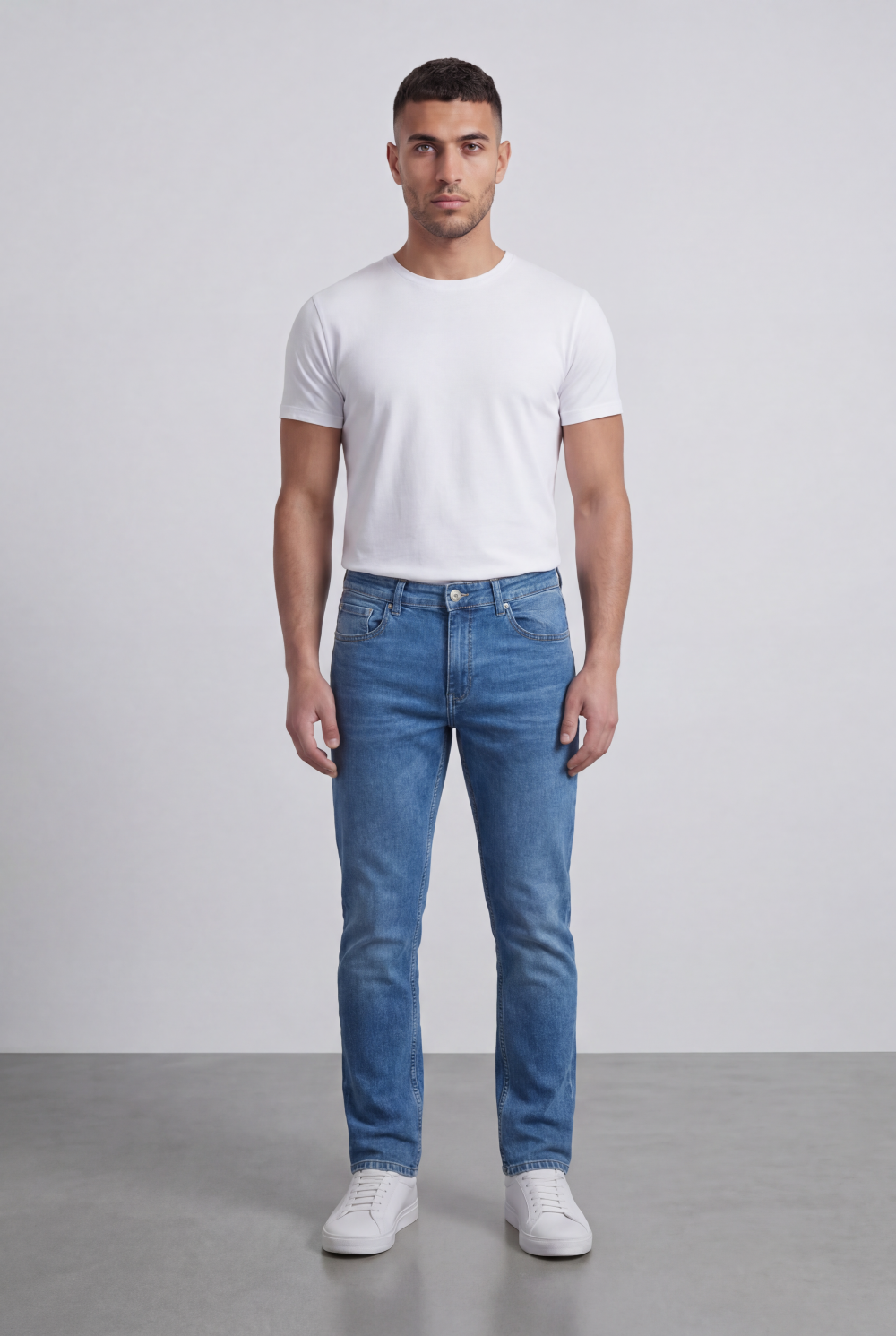 Men’s Tomato Store Used Denim Jeans Pants Belt Loops Button Closure Zip Fly Slim Fit