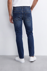Men's Tomato Store Dark Wash Denim Jeans Subtle Faded Effect Slim Fit