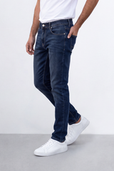 Men's Tomato Store Dark Wash Denim Jeans Subtle Faded Effect Slim Fit