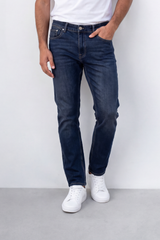 Men's Tomato Store Dark Wash Denim Jeans Subtle Faded Effect Slim Fit