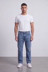 Men's Tomato Store Washed Denim used Pants Detail Mid-Rise Waist Regular Fit