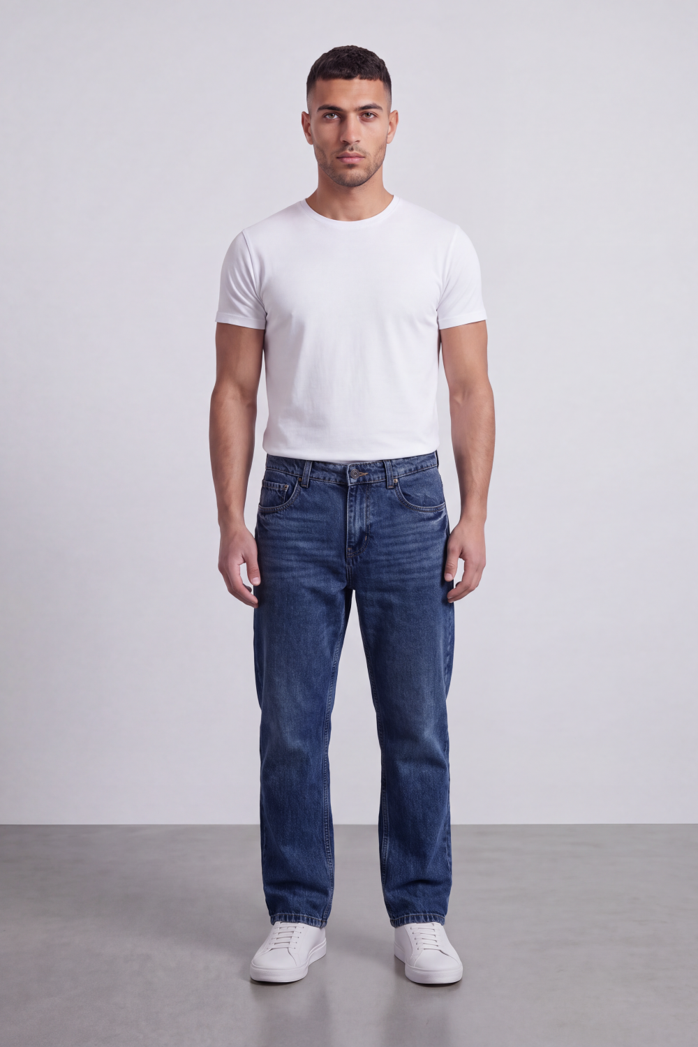 Men's Tomato Store Washed Denim used Pants Detail Mid-Rise Waist Regular Fit