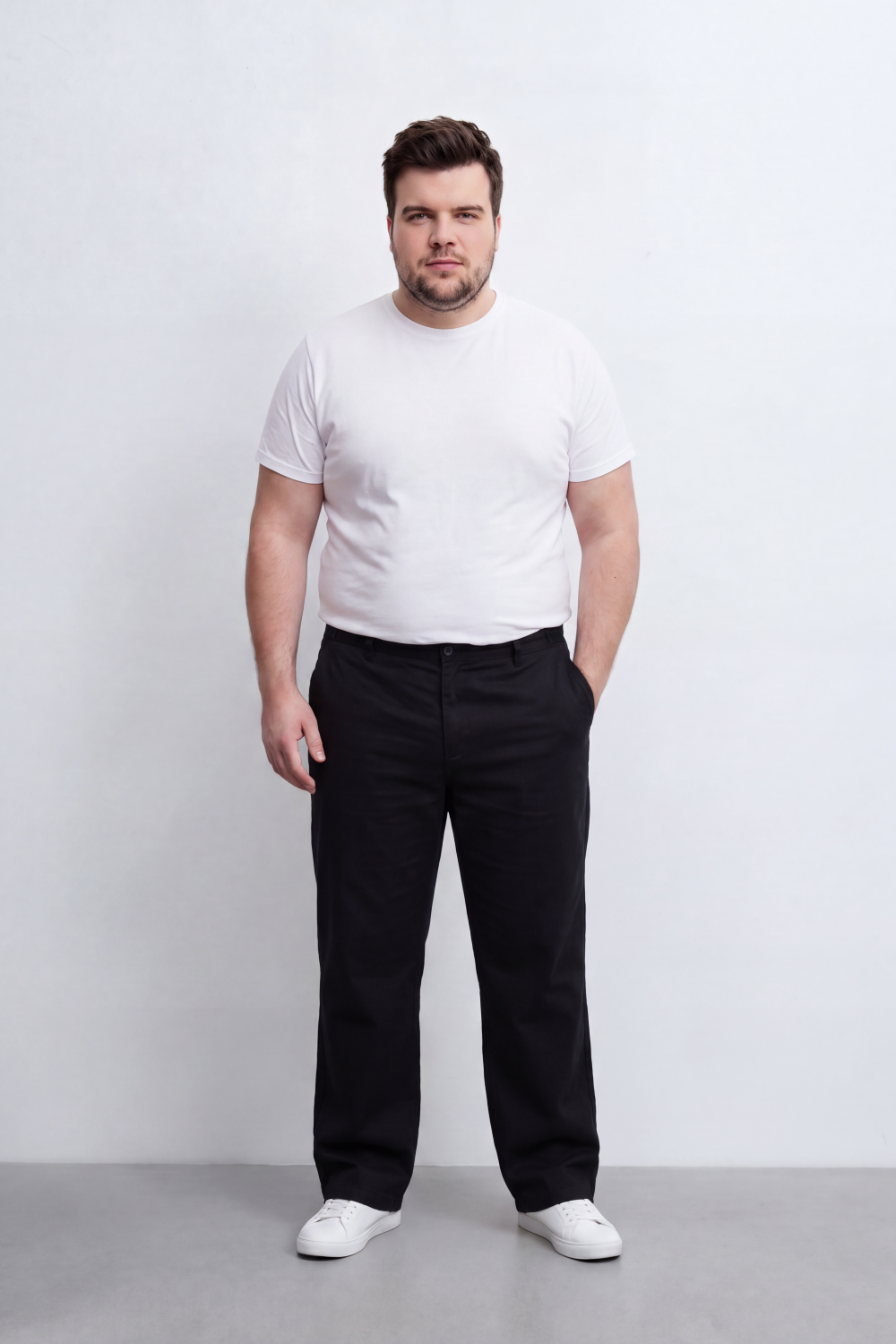 Men's Tomato Store Twill Pants Clean Tailored Waist Side Pocket Detail Big Size