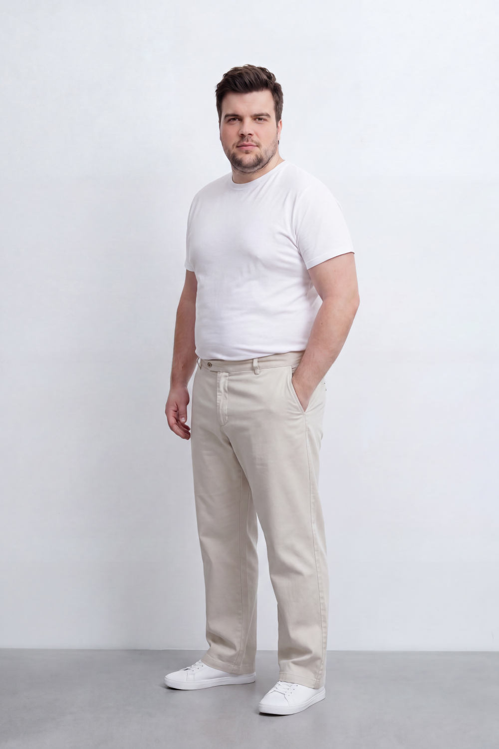 Men's Tomato Store Twill Pants Clean Tailored Waist Side Pocket Detail Big Size