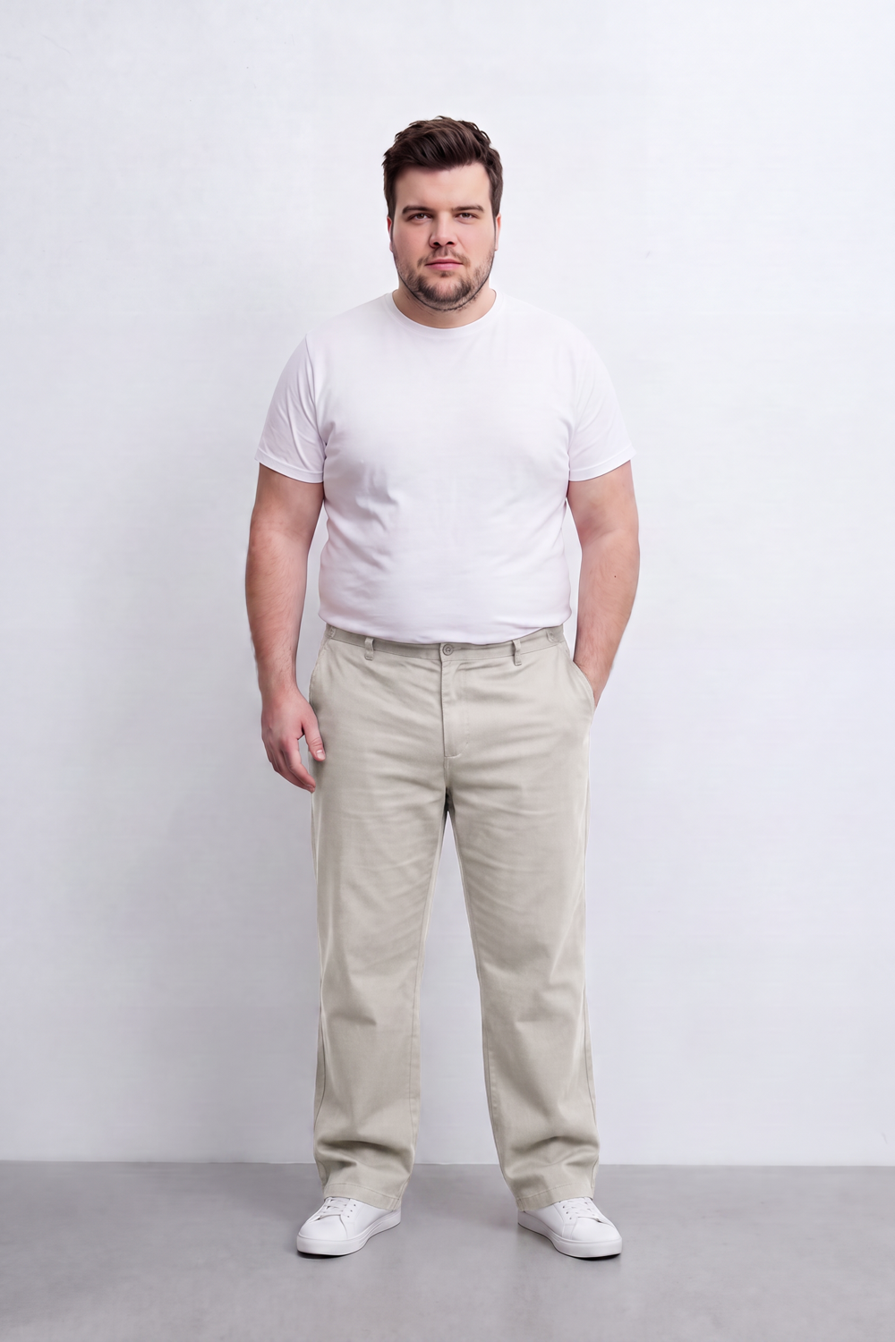 Men's Tomato Store Twill Pants Clean Tailored Waist Side Pocket Detail Big Size