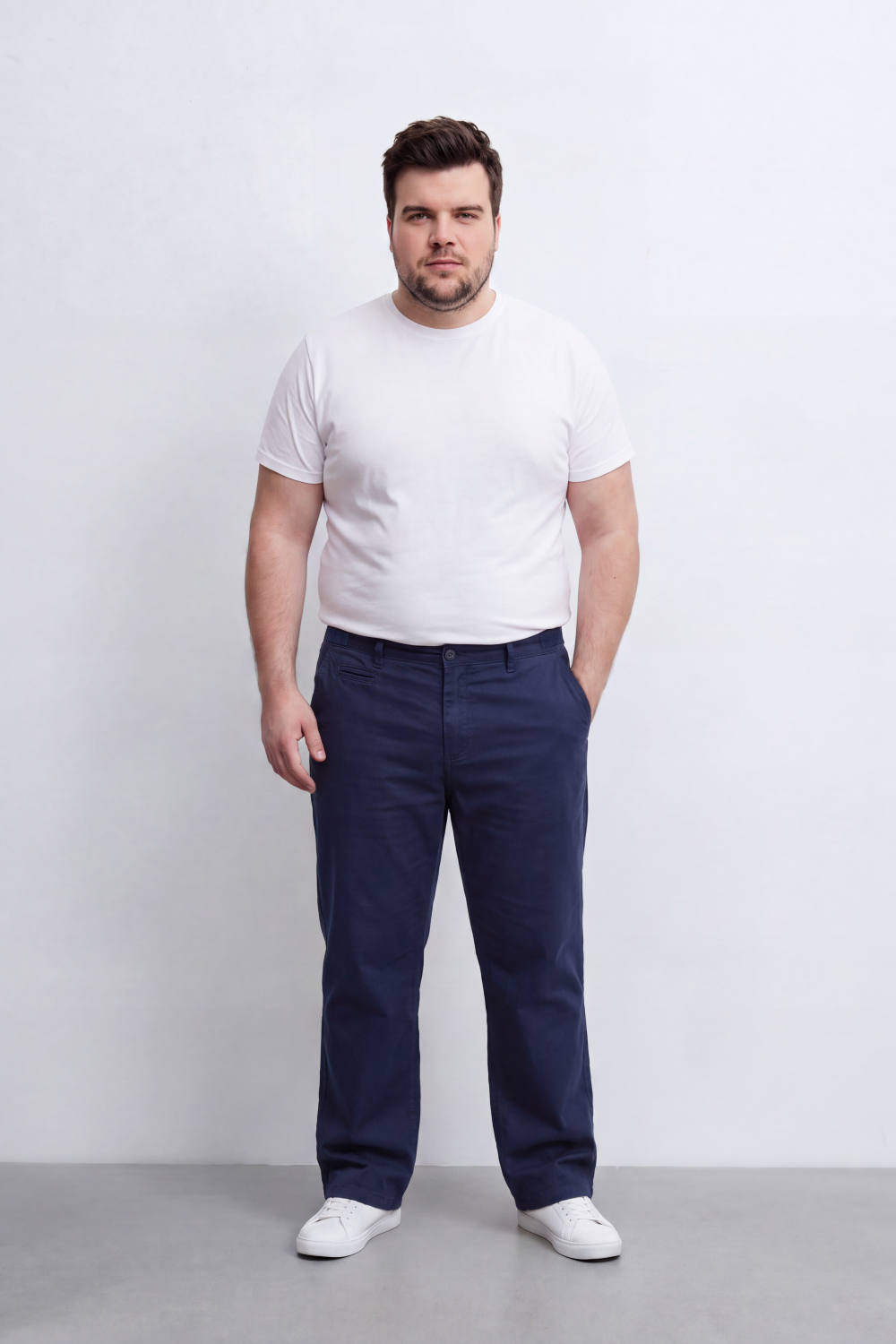 Men's Tomato Store Twill Pants Clean Tailored Waist Side Pocket Detail Big Size