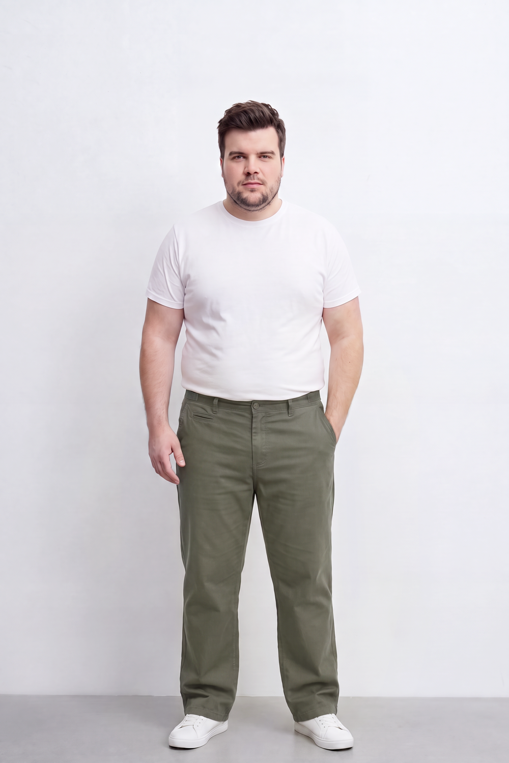 Men's Tomato Store Twill Pants Clean Tailored Waist Side Pocket Detail Big Size
