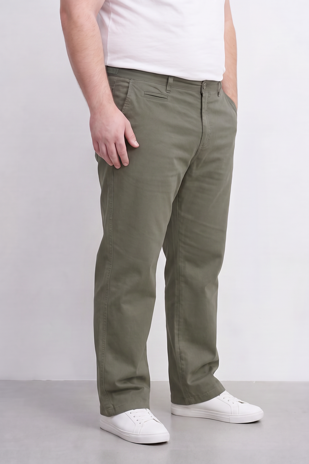 Men's Tomato Store Twill Pants Clean Tailored Waist Side Pocket Detail Big Size