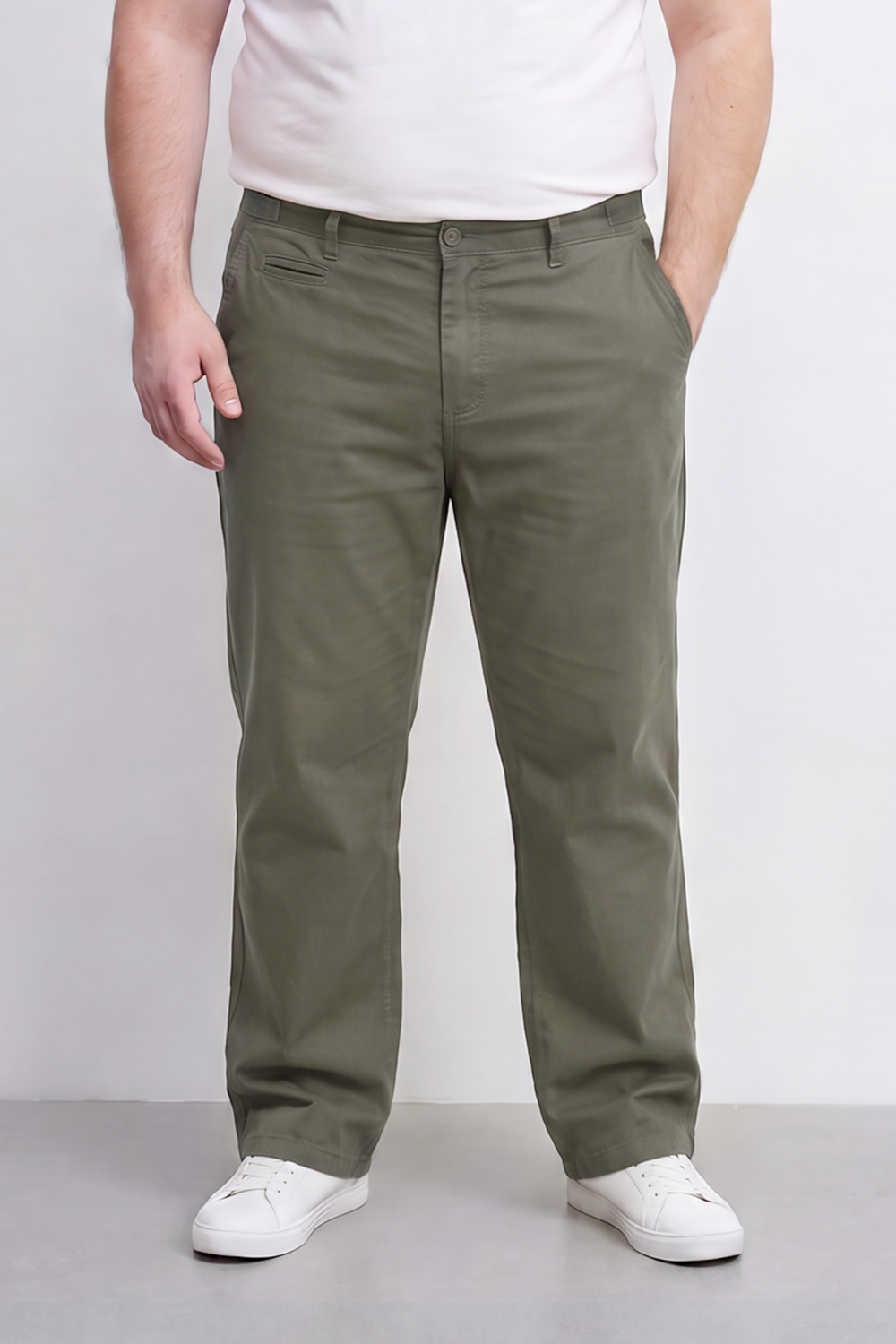 Men's Tomato Store Twill Pants Clean Tailored Waist Side Pocket Detail Big Size
