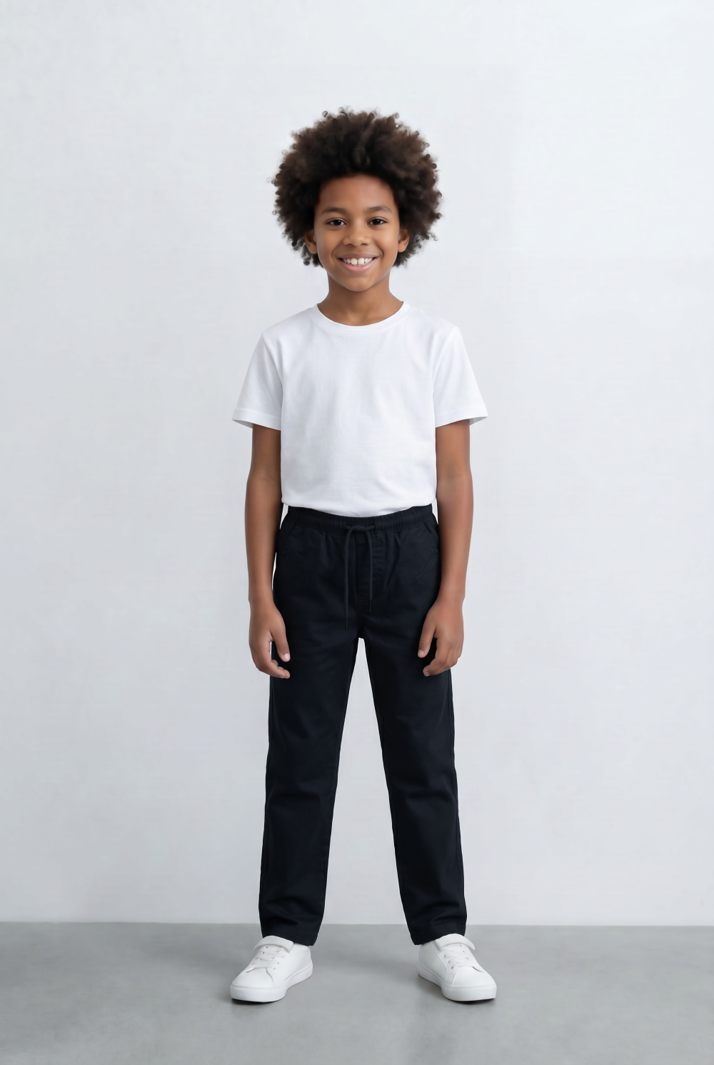 Boy's Gabardine Sherwal Cargo Pants Elastic Drawstring Waist Casual Smart Style Tomato Store