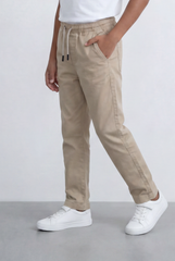 Boy's Gabardine Sherwal Cargo Pants Elastic Drawstring Waist Casual Smart Style Tomato Store