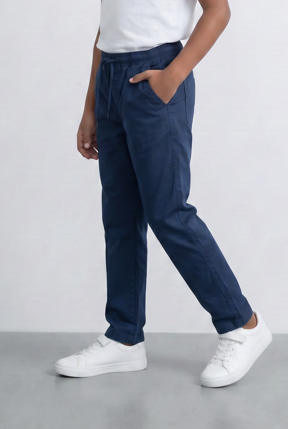Boy's Gabardine Sherwal Cargo Pants Elastic Drawstring Waist Casual Smart Style Tomato Store