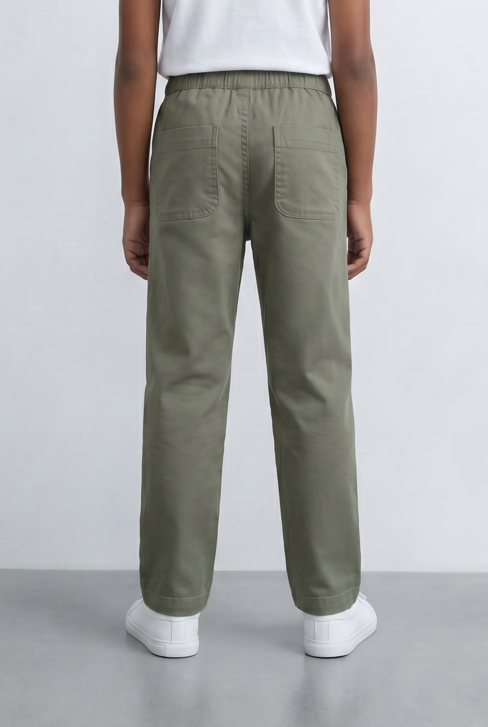 Boy's Gabardine Sherwal Cargo Pants Elastic Drawstring Waist Casual Smart Style Tomato Store