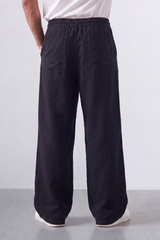 Men’s Tomato Store Drift Ease Wide Linen Pants Soft Washed Grain Texture Falls Through A Loose Flowing Shape Elastic Waist