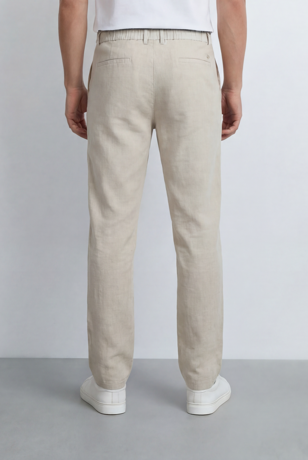 Men’s Tomato Store Linen Blend Pants Featuring An Elastic Drawstring Waist Regular Fit