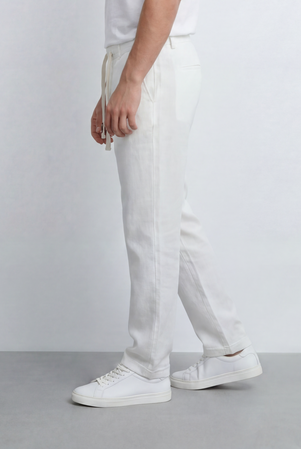 Men’s Tomato Store Linen Blend Pants Featuring An Elastic Drawstring Waist Regular Fit