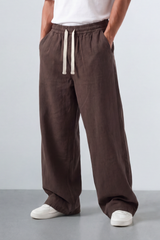 Men’s Tomato Store Easy Drape Linen Pants Wrinkled Slub Grain Gives Wide Leg Relaxed Resort Feel