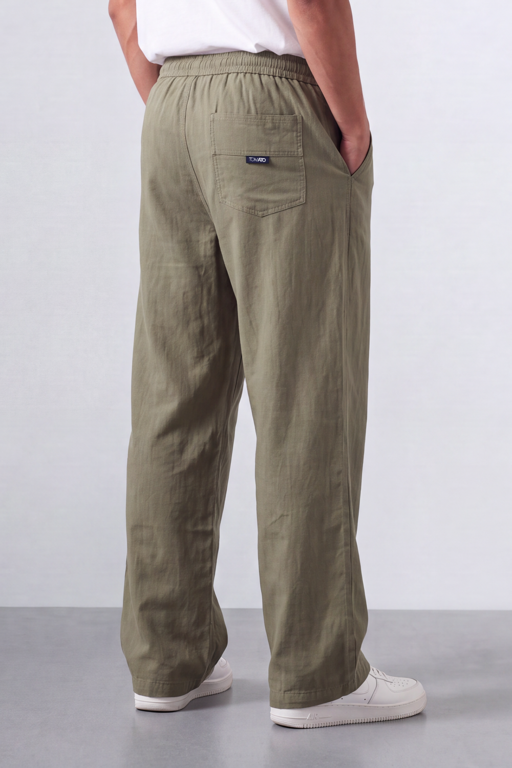 Men’s Tomato Store Easy Drape Linen Pants Wrinkled Slub Grain Gives Wide Leg Relaxed Resort Feel
