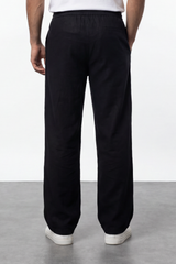 Men's Tomato Store Washed Woven Linen Pants Cloud Texture Effect Elastic Waist Wide Leg