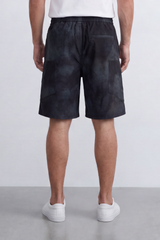 Men's Tomato Store Oversize Washed Cargo Bermuda Shorts Cloud Dye Finish Elastic Drawstring Waist Utility Zip