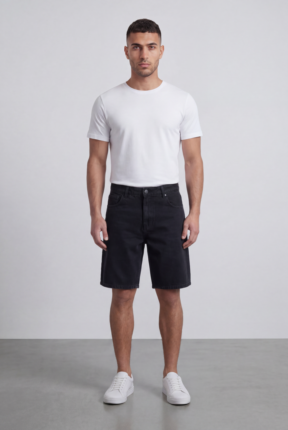 Men’s Tomato Store Weekend Used Denim Bermuda Shorts Build Belt Loops Knee Length Cut