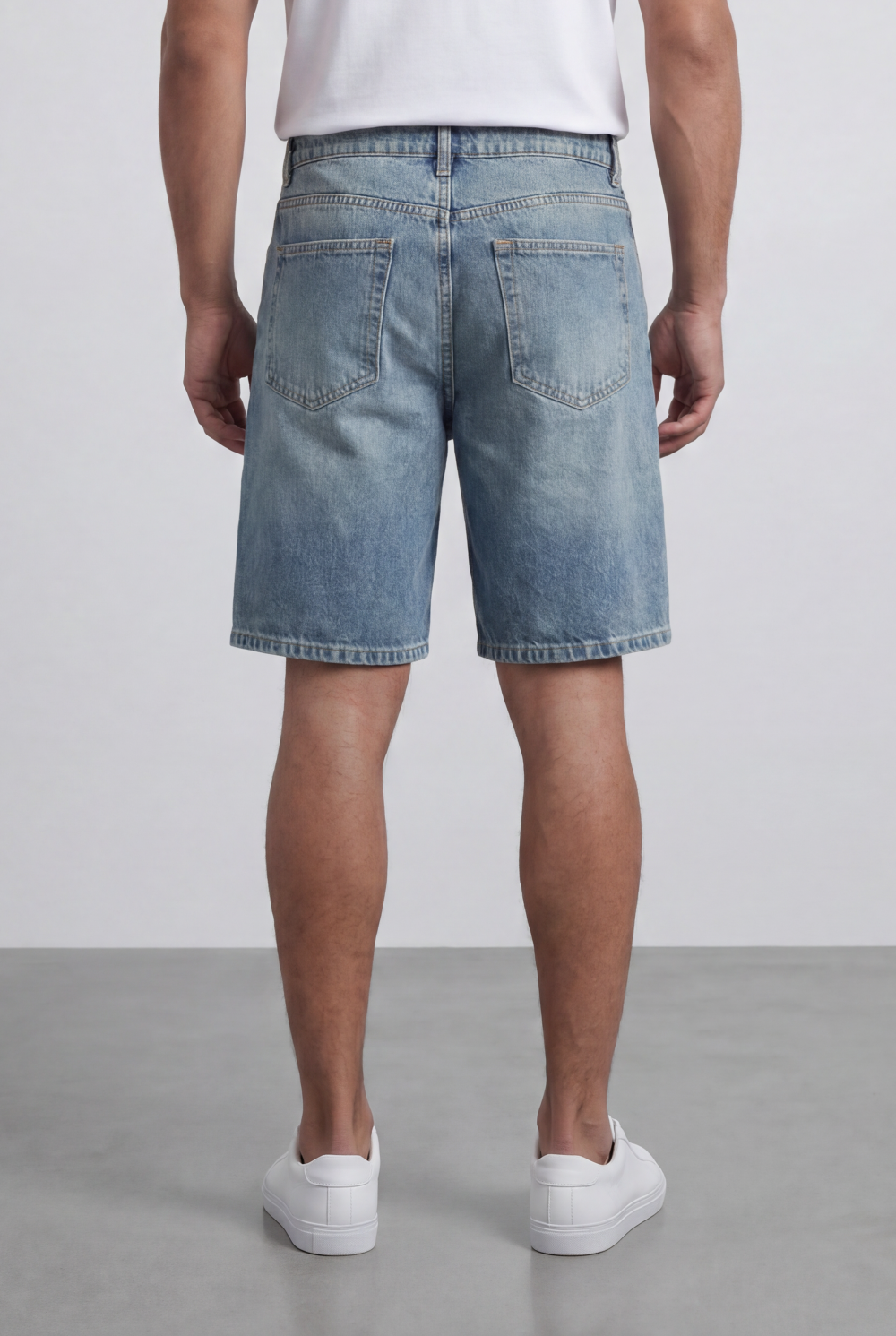 Men’s Tomato Store Weekend Used Denim Bermuda Shorts Build Belt Loops Knee Length Cut