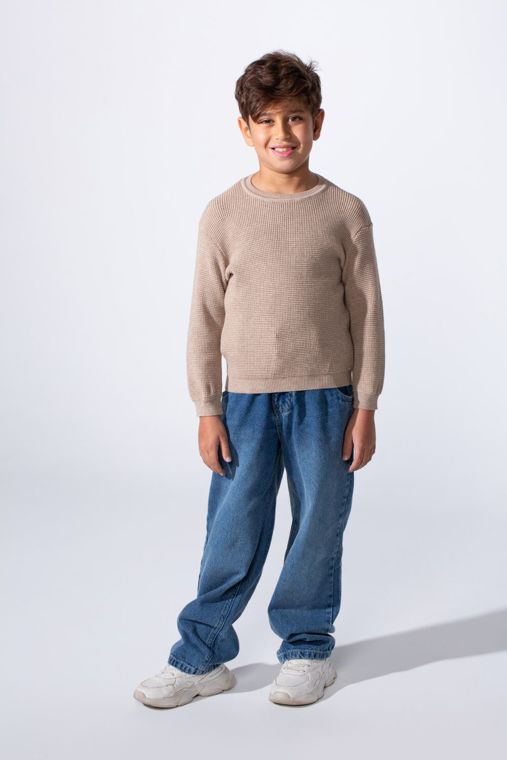 Boy's Long Sleeve Round Neckline Slim Fit Basic Comfy Classic Pullover