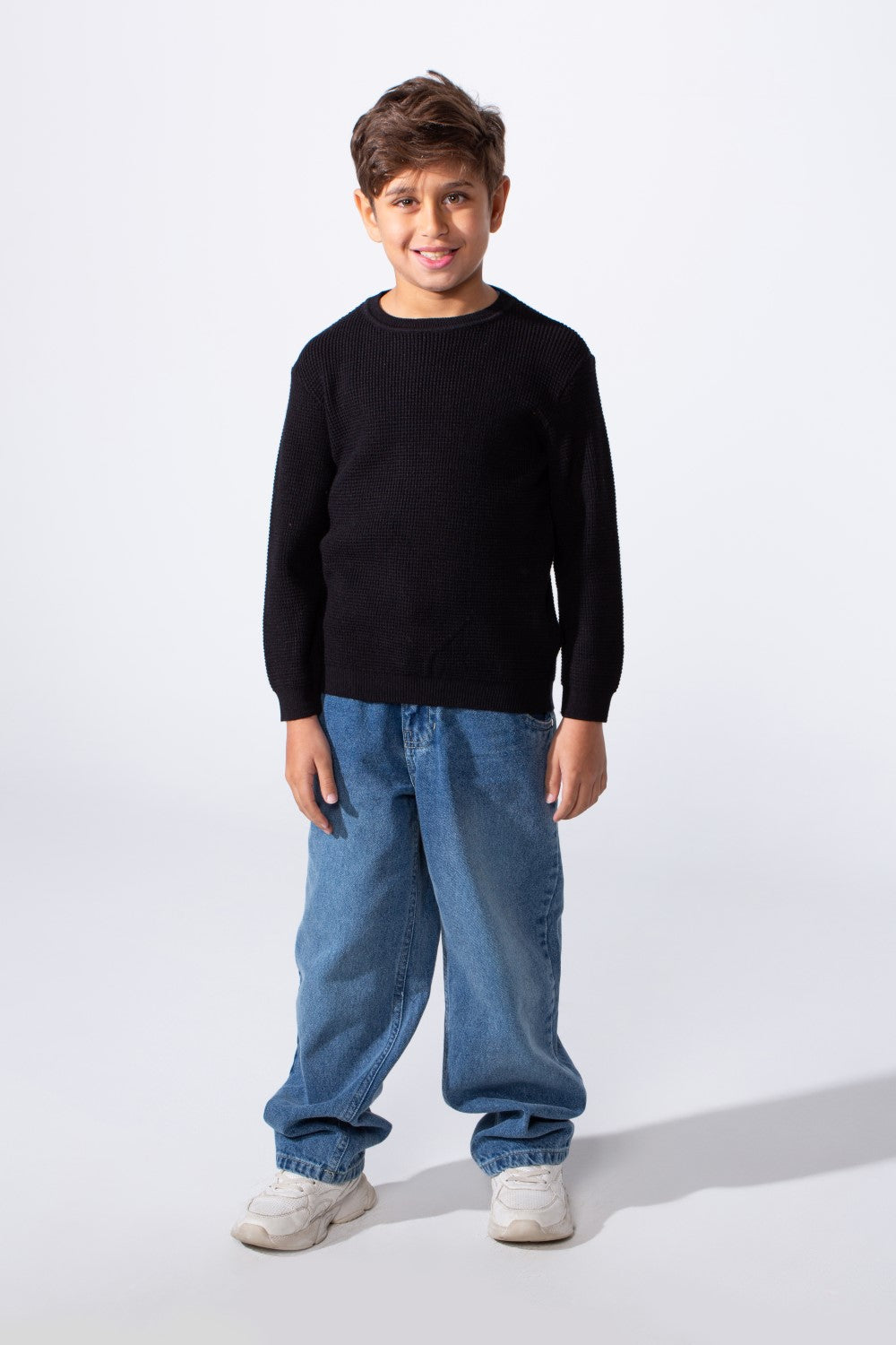 Boy's Long Sleeve Round Neckline Slim Fit Basic Comfy Classic Pullover