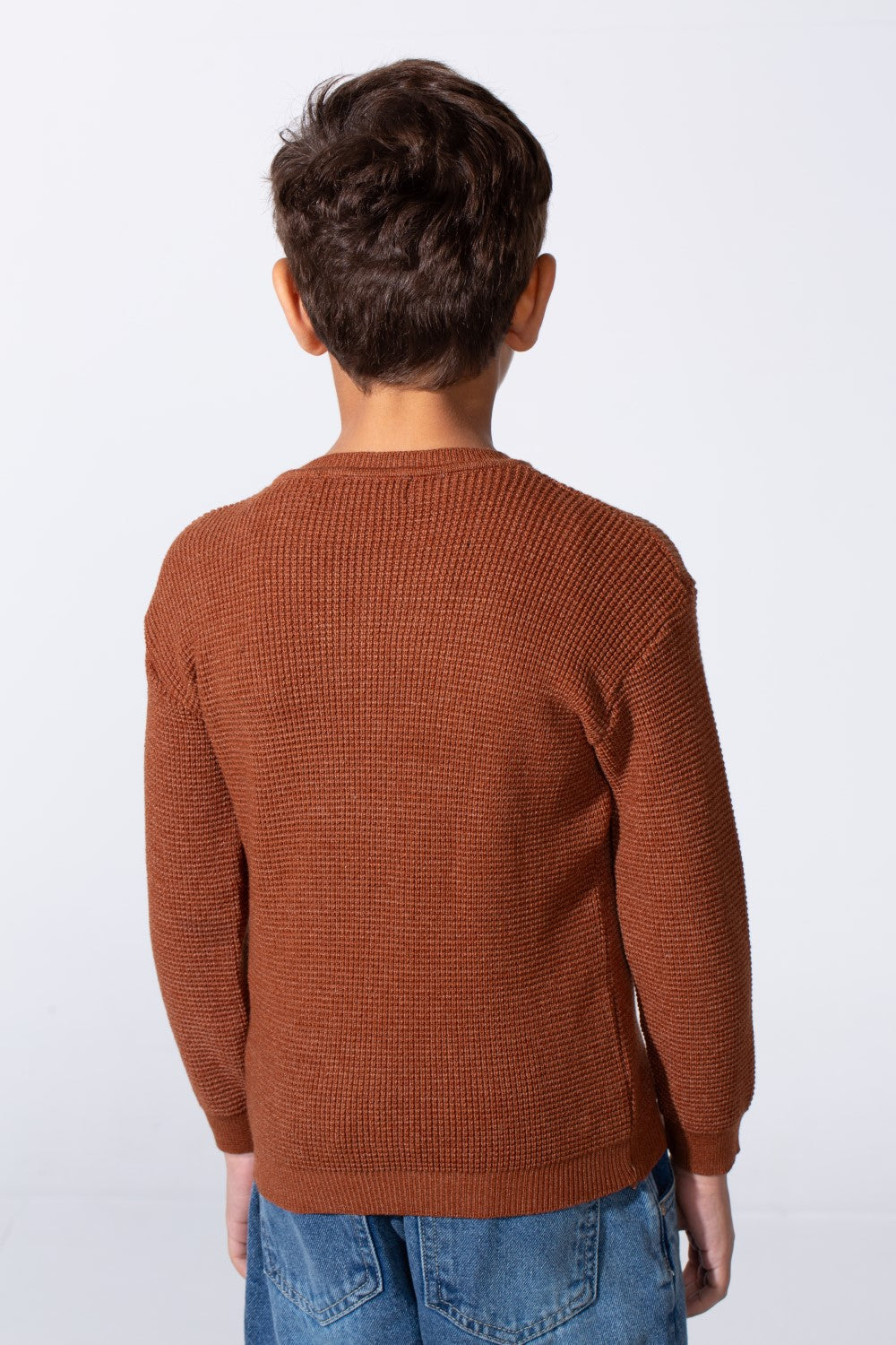 Boy's Long Sleeve Round Neckline Slim Fit Basic Comfy Classic Pullover