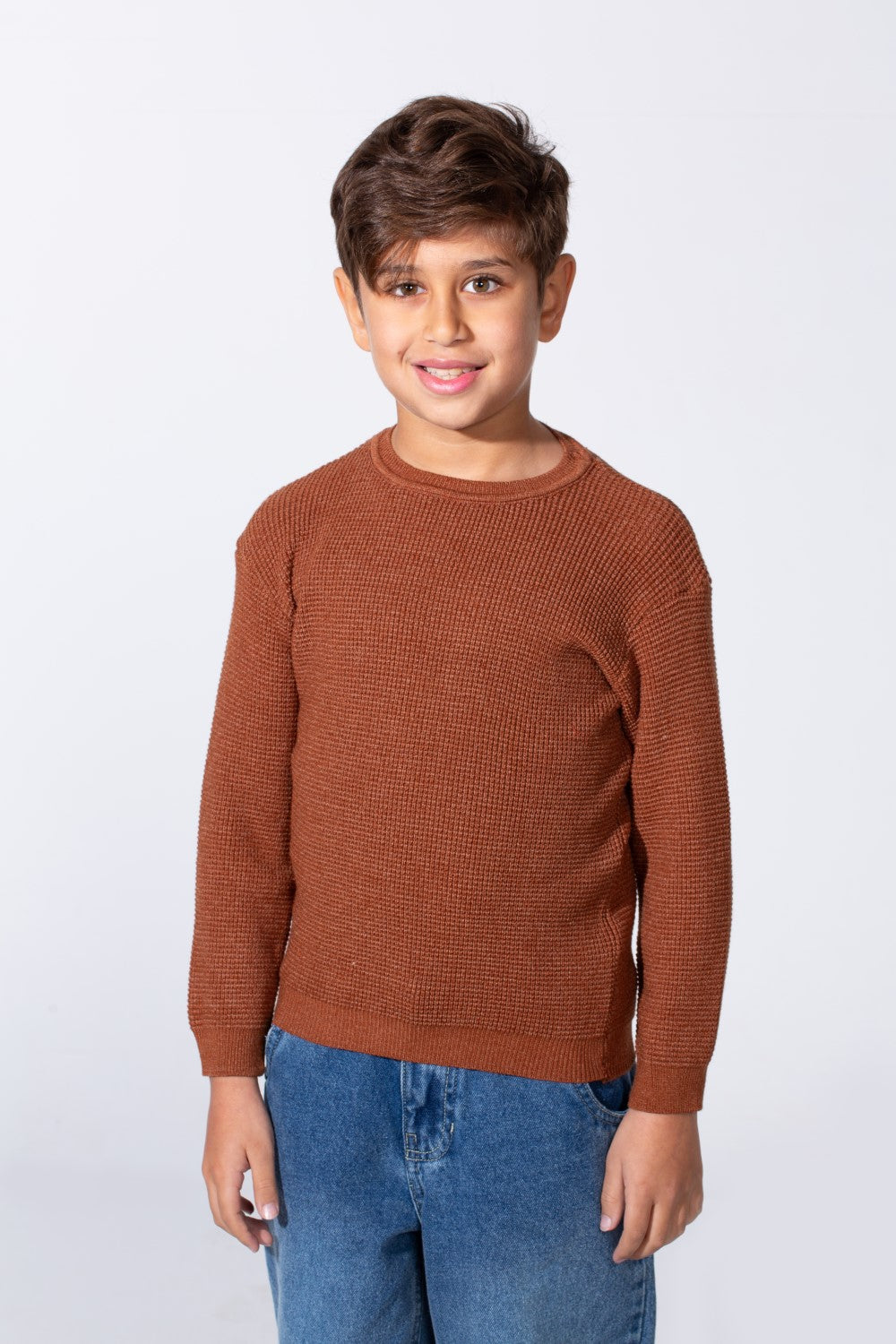 Boy's Long Sleeve Round Neckline Slim Fit Basic Comfy Classic Pullover