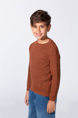 Boy's Long Sleeve Round Neckline Slim Fit Basic Comfy Classic Pullover