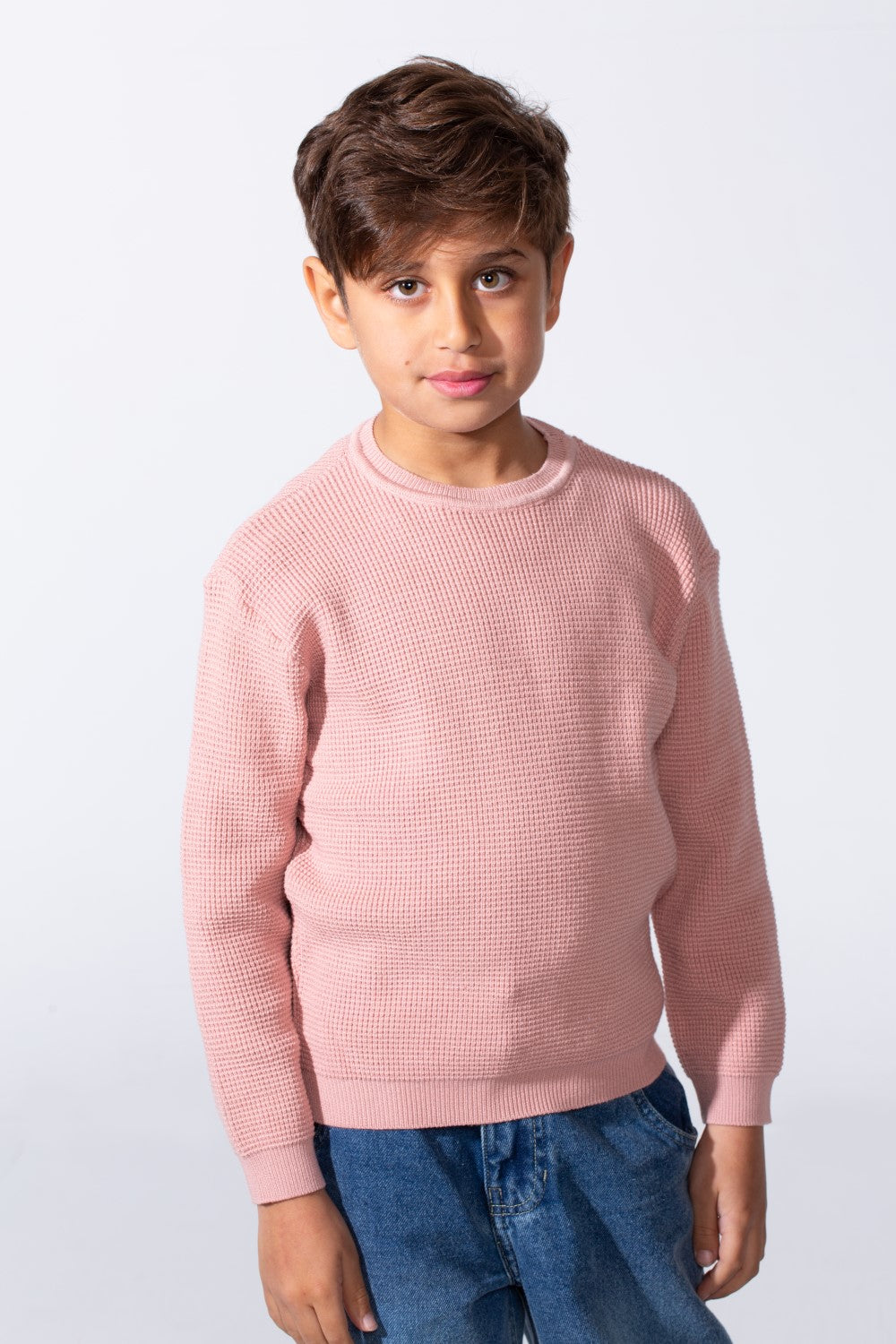 Boy's Long Sleeve Round Neckline Slim Fit Basic Comfy Classic Pullover