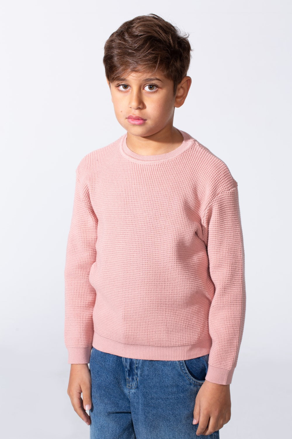 Boy's Long Sleeve Round Neckline Slim Fit Basic Comfy Classic Pullover