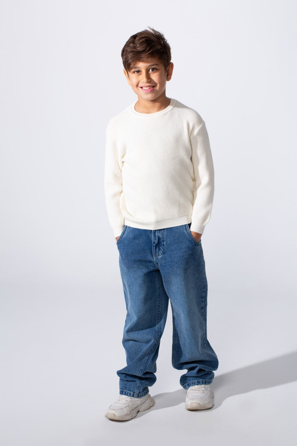 Boy's Long Sleeve Round Neckline Slim Fit Basic Comfy Classic Pullover