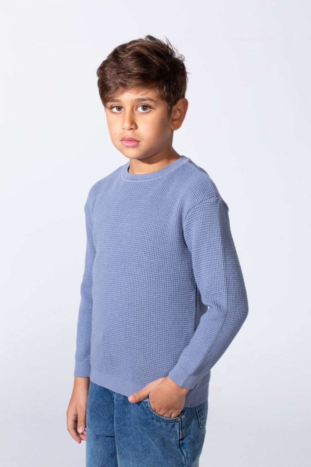 Boy's Long Sleeve Round Neckline Slim Fit Basic Comfy Classic Pullover
